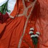 CHANDERI ORANGE ANARKALI SET