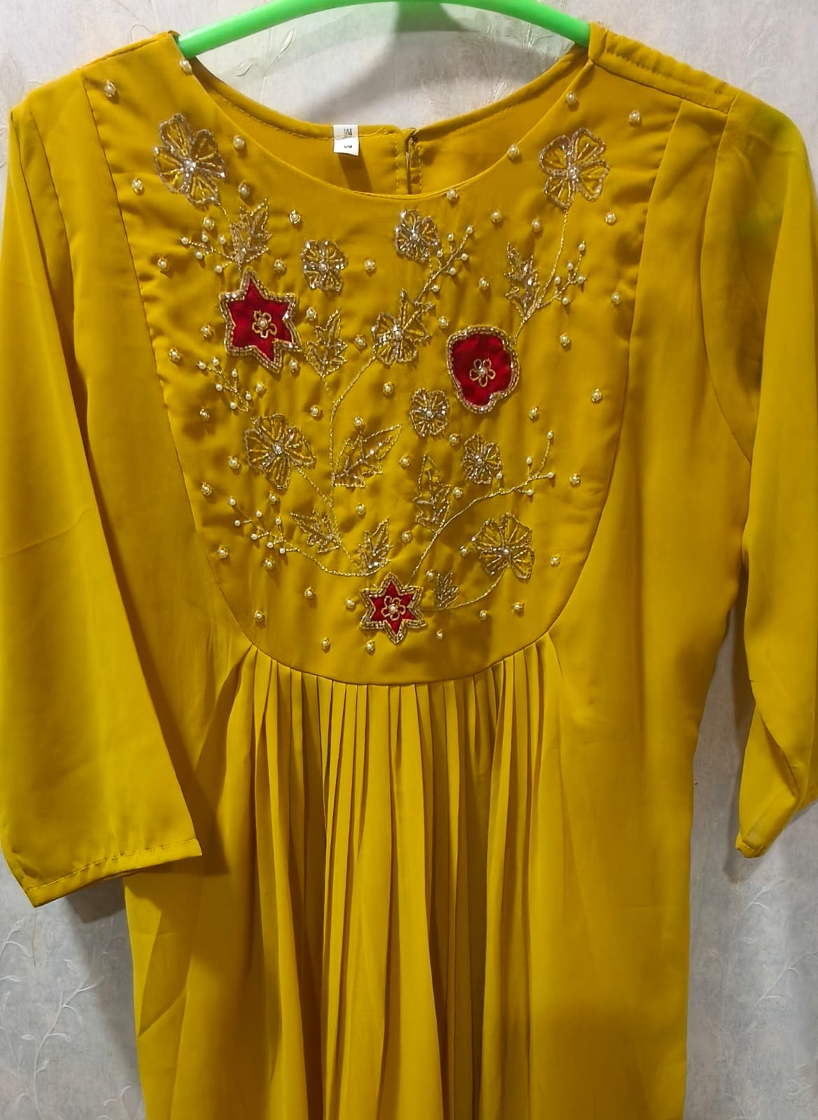 YELLOW GEORGETTE FROCK - Image 3