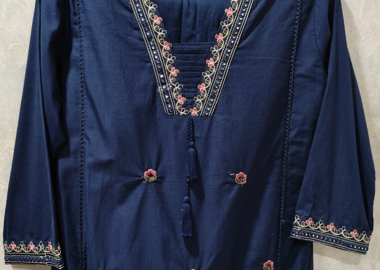 NAVY BLUE MULCOTTON 3 PIECE SUIT - Image 3