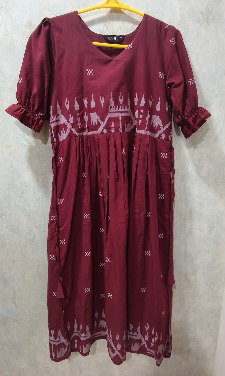 MAROON JHAMDHANI FROCK