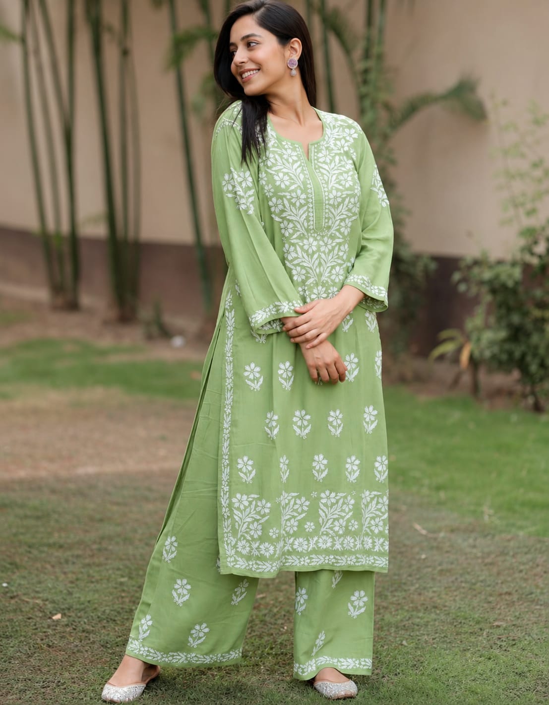 PISTA GREEN RAYON CORDSET