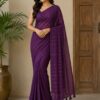 WINE COLOUR MULCOTTON SAREE
