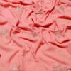 CORAL-PINK COLOUR MULCOTTON SAREE