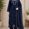 NAVY BLUE MULCOTTON 3 PIECE SUIT