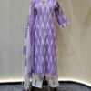 LAVENDER COLOUR IKKAT 3 PIECE SUIT