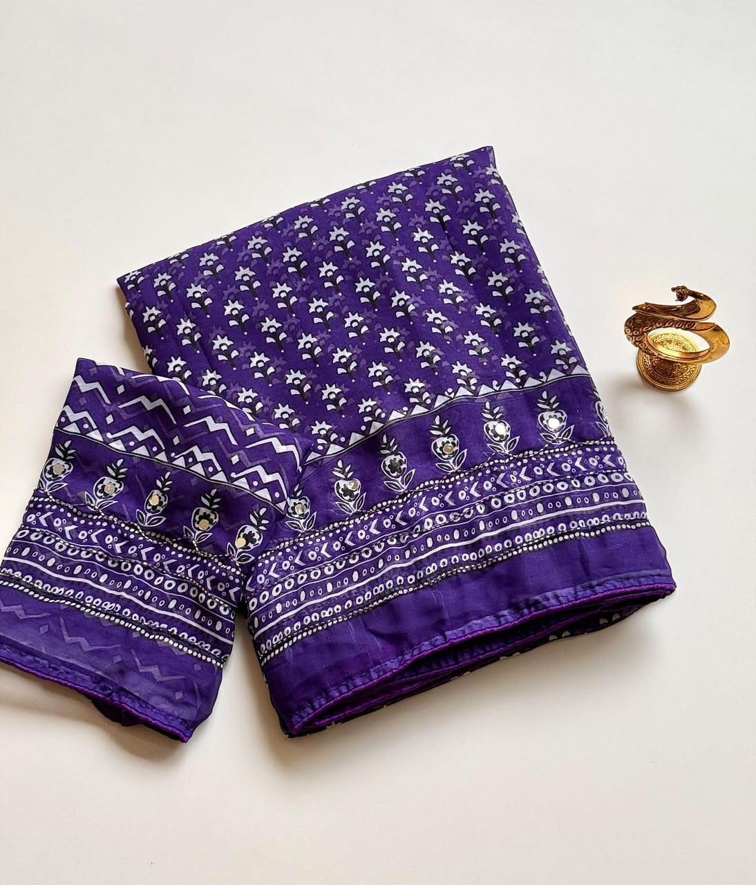 CHIFFON WITH MIRROR WORK SAREES