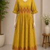 YELLOW JHAMDHANI FROCK