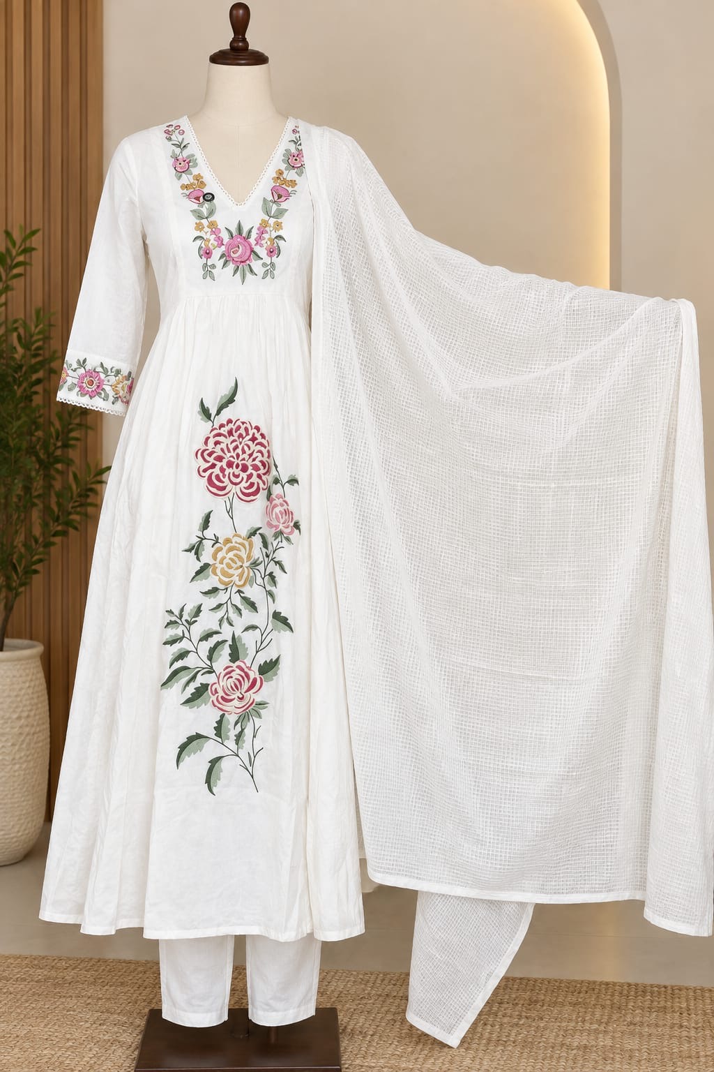 MULCOTTON LINE KURTA SET
